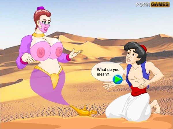 ランプの精が巨乳女性