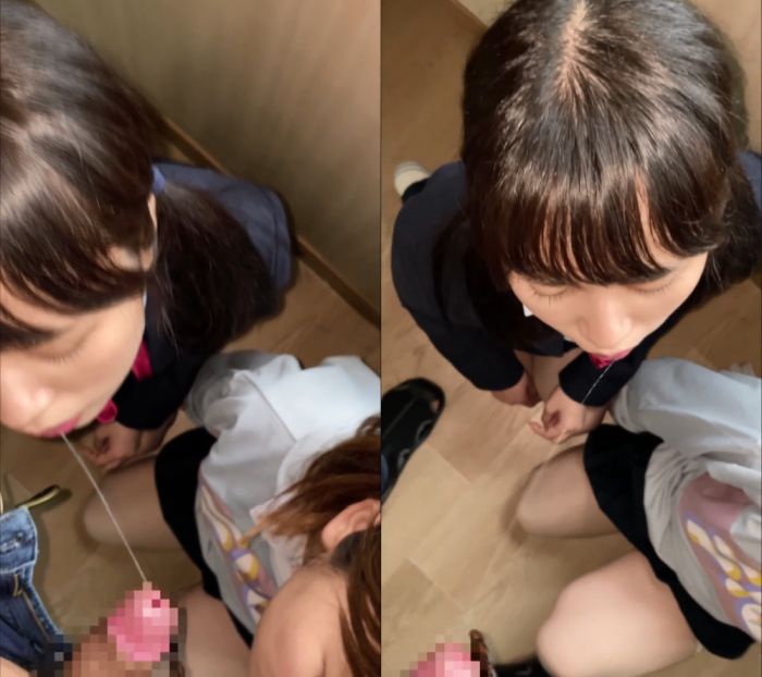 【交渉痴漢③】佐○市の純朴JK2人組に市の公共施設の空き部屋で生中出し&ぶっかけ2連発-010