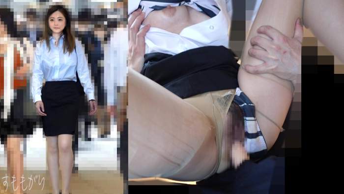 【電車痴漢】エロスーツ美人OLのパンスト破って鬼畜中出し!お漏らし潮吹きで敏感な下半身がびしょ濡れ電車内痴漢-009