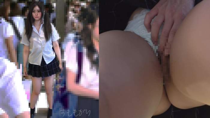 【電車痴漢】敏感潮吹き鬼いき美少女に大量中出し!キツキツま●こに肉棒ねじ込み猛烈ピストン中出し-003