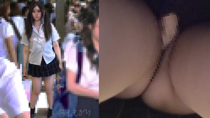 【電車痴漢】敏感潮吹き鬼いき美少女に大量中出し!キツキツま●こに肉棒ねじ込み猛烈ピストン中出し-009