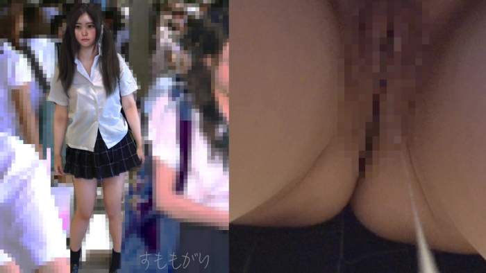 【電車痴漢】敏感潮吹き鬼いき美少女に大量中出し!キツキツま●こに肉棒ねじ込み猛烈ピストン中出し-010