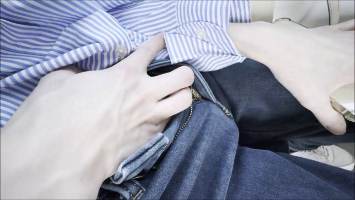 電車お触り23 春休み中に乳首コリコリされて、ファスナーを開かれ生で股間を触られちゃってます-008