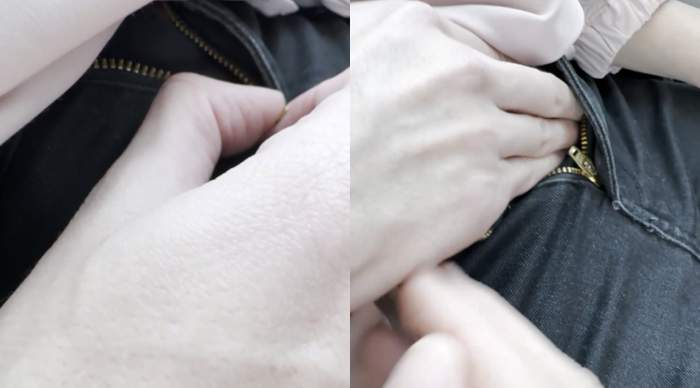 電車お触り27 生マンだけは守りきった超美女!しかしおっぱいをたっぷり揉まれまくり……-009