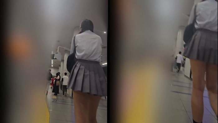 痴かん狂信者 #72【★4】神の美脚を持つミニスカ娘を同業者と挟み撃ち痴かん!サンドイッチ押し付け状態でも無抵抗なタゲ-002