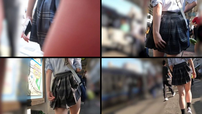 痴かん狂信者 #84【★4】真面目系娘のムッチリお尻を揉みしだき→Pずらし生尻揉むと激しく抵抗→スカート捲れ歩きの後追い撮り-011