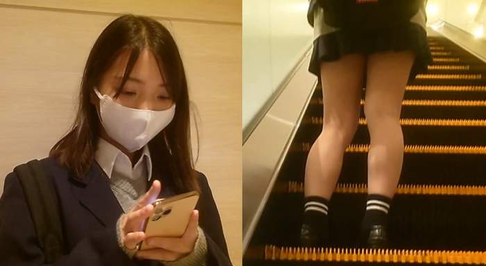 キレイなまん丸お尻のパイパンJ●!超敏感過ぎて電車内で潮吹き!何度も絶頂して最後は中出しw-002
