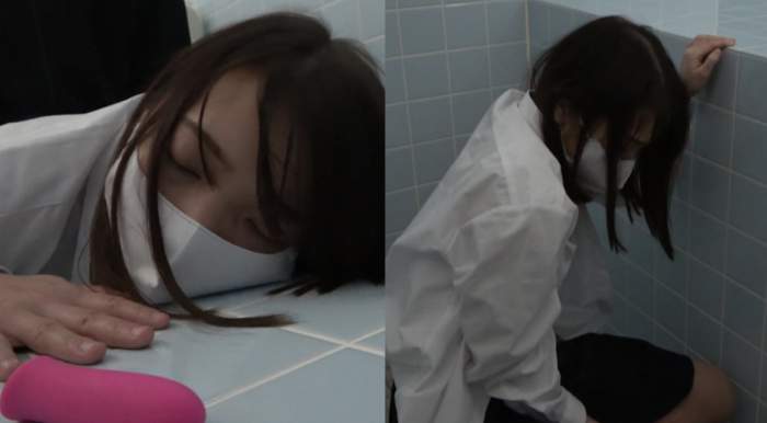 キレイなまん丸お尻のパイパンJ●!超敏感過ぎて電車内で潮吹き!何度も絶頂して最後は中出しw-010