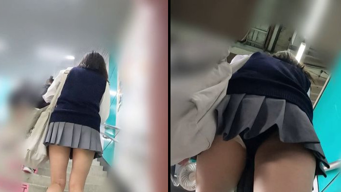 痴かん狂信者 #96【★4】激かわミニスカ娘の重ね履きスパッツをずらして純白パンツ越しにムチ尻揉み。無念にも重ね履きの意味なく。-002